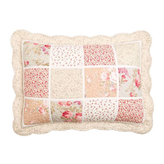 Isabella Floral Printed Patchwork Sham, Isabella Floral Printed Patchwork Sham,