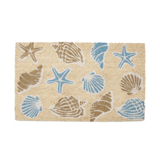 Seashells Coir Mat With Vinyl Backing Floor Coverings, MULTI, hi-res image number null