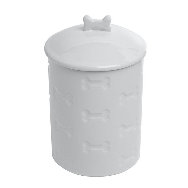 Manor White Pet Dog Cat Treat Jar 46 Oz, WHITE, hi-res image number null