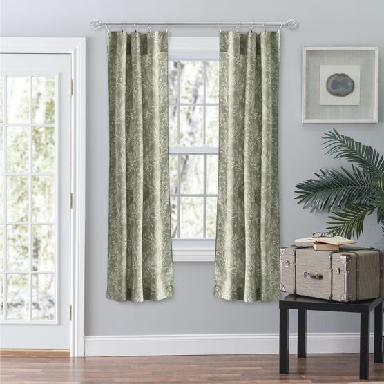 Lexington Leaf- Candlewick Leaf Pattern On A Colored Ground- Tailored Panel Pair, SAGE, hi-res image number null