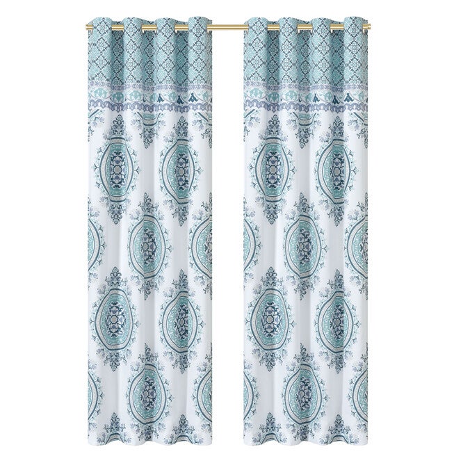Afton 84 Inch Grommet Panel Pair, BLUE, alternate image number 2