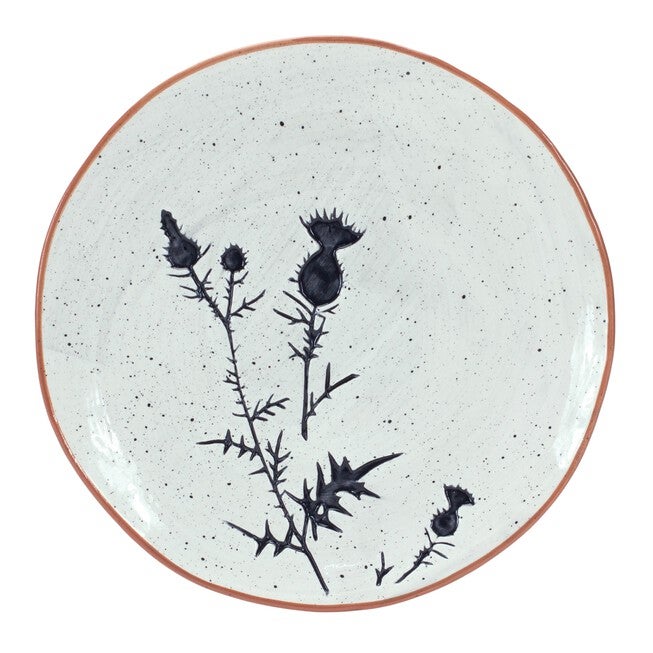 Plate (Set of 4) 8 inchesD Ceramic, BLACK/WHITE, alternate image number null