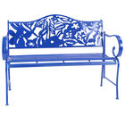 Blue Metal Traditional Bench, BLUE, hi-res image number null