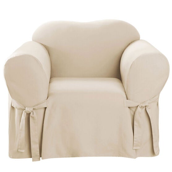 Mix & Match Solid Cotton Chair Slipcover , NATURAL Mix & Match Solid Cotton Chair Slipcover , NATURAL