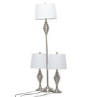 Set Of 3 Silver Coastal Table Lamp, , alternate image number null