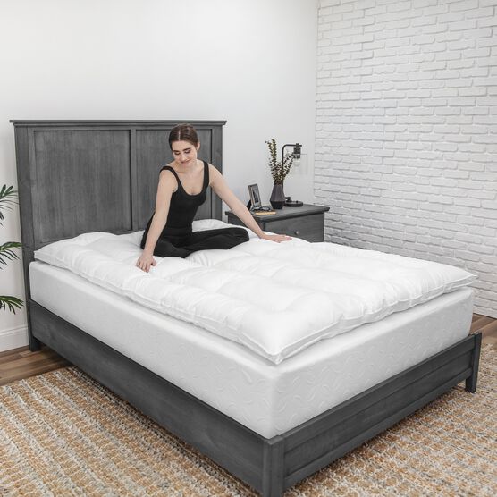 SensorPEDIC 2-Inch Down Alternative Fiber Mattress Topper with 100% Cotton Cove, , alternate image number null