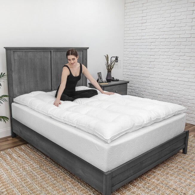 SensorPEDIC 2-Inch Down Alternative Fiber Mattress Topper with 100% Cotton Cove, , alternate image number 7