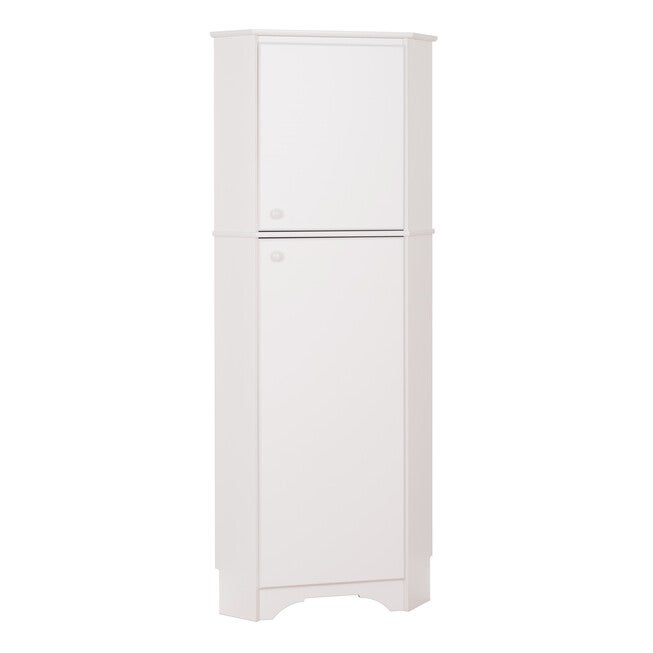 Elite White Tall 2-Door Corner Storage Cabinet, , alternate image number 2
