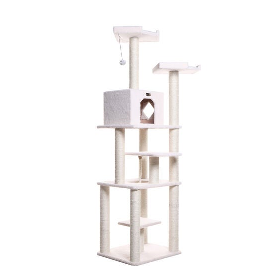 Classic Real Wood 78" Cat Tree Six Levels With Playhouse, Rope Swing, , alternate image number null