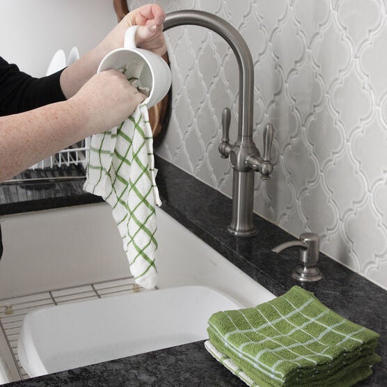 6Pk Terry Check Dish Cloth Dish Cloth, , alternate image number null