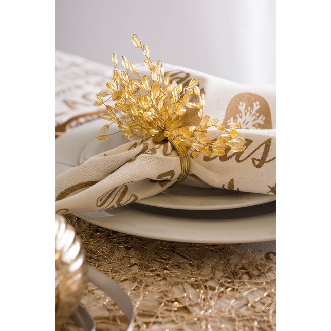 Gold Christmas Collage Napkin, Set of 6, , alternate image number null