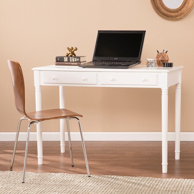 Writing 2-Drawer Desk, WHITE, hi-res image number 0