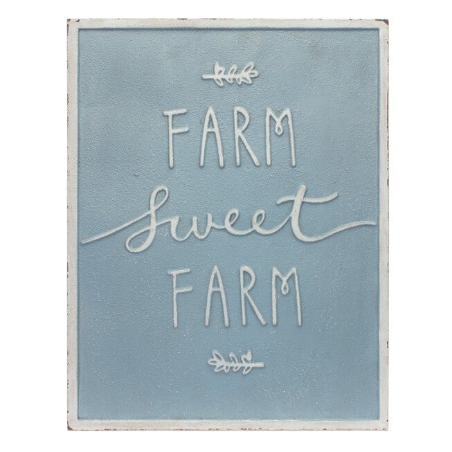 Farm Sign (Set of 2) 14 inchesL x 18 inchesH Metal, BLUE/WHITE, alternate image number null