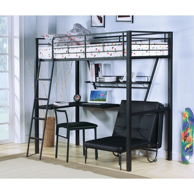 Adjustable Chair (Futon), SILVER BLACK, hi-res image number 0