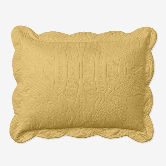 Lily Damask Embossed Sham, BUTTER, hi-res image number null