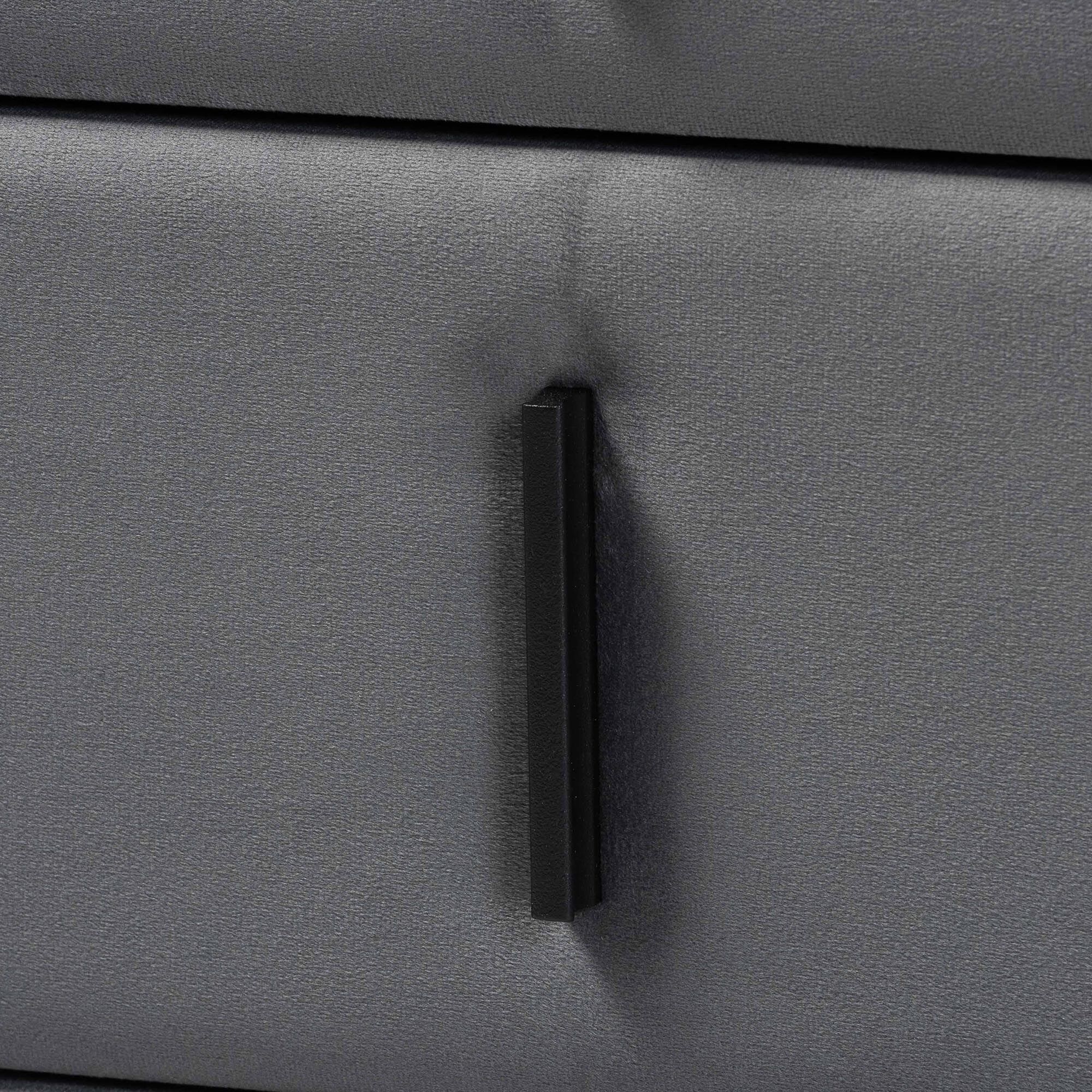 Etienne Modern Slate Grey Velvet 2-Drawer Nightstand, GREY, alternate image number 6