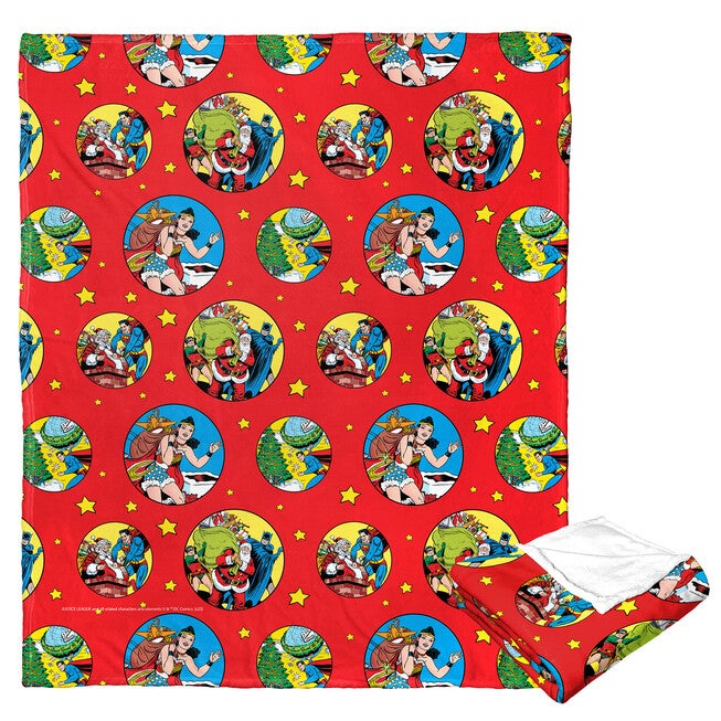 Wb Dc Justice League Heroic Holiday Helpers Silk Touch Throw, O, hi-res image number null