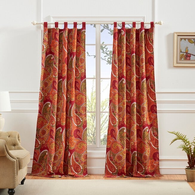 Tivoli Cinnamon Curtain Panel Pair , CINNAMON, hi-res image number null