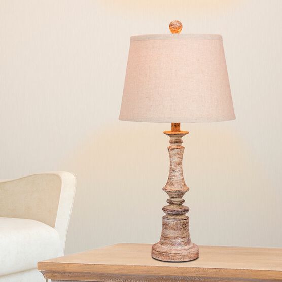 Cottage Antique Beige Resin 26.5" Table Lamp, Set 2, , on-hover image number null