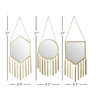 Set Of 3 Gold Metal Farmhouse Wall Mirror, , alternate image number null