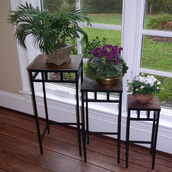 3-Pc. Slate Sq. Plant Stands, , on-hover image number null