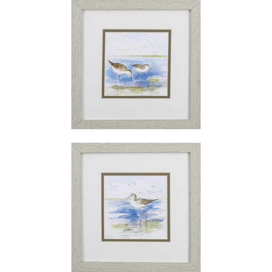 Sketchy Shore Birds Framed Wall Décor, Set Of 2, BLUE, hi-res image number null