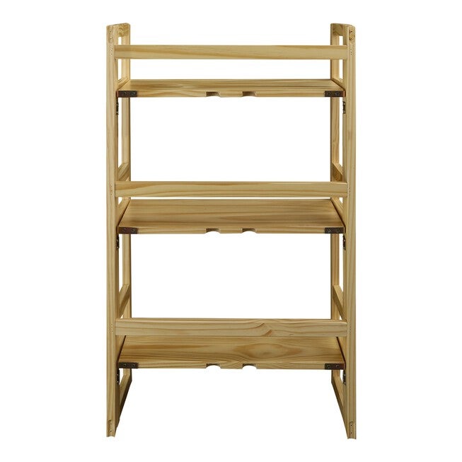 3-Shelf Folding Student Bookcase 20.75 inches Wide-Natural, , alternate image number 3