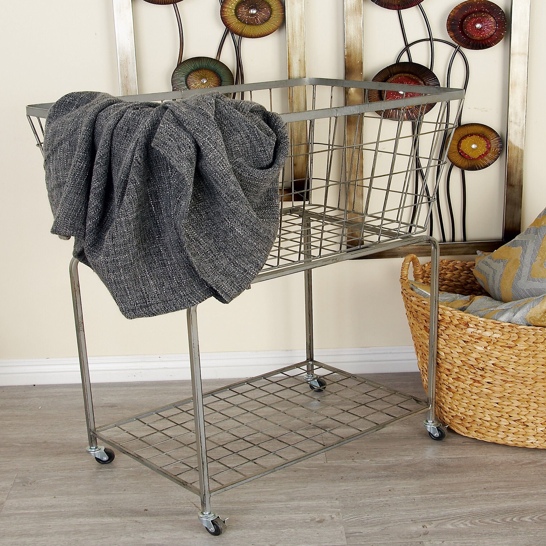 Grey Industrial Metal Storage Cart Storage Cart, , alternate image number 7