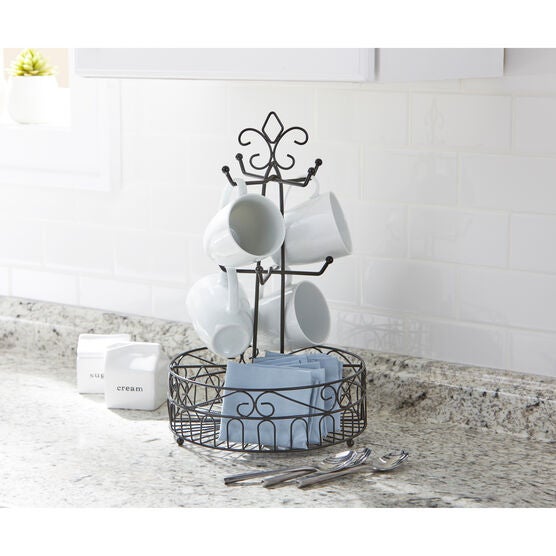 Scroll Mug Tree, BLACK