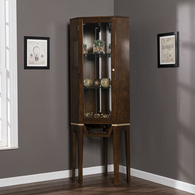 Kennbeck Corner Bar Cabinet, BROWN, hi-res image number null