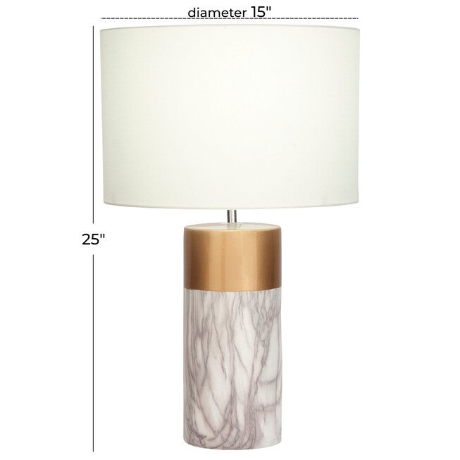 Cosmoliving By Cosmopolitan White Stone Table Lamp, , alternate image number 4