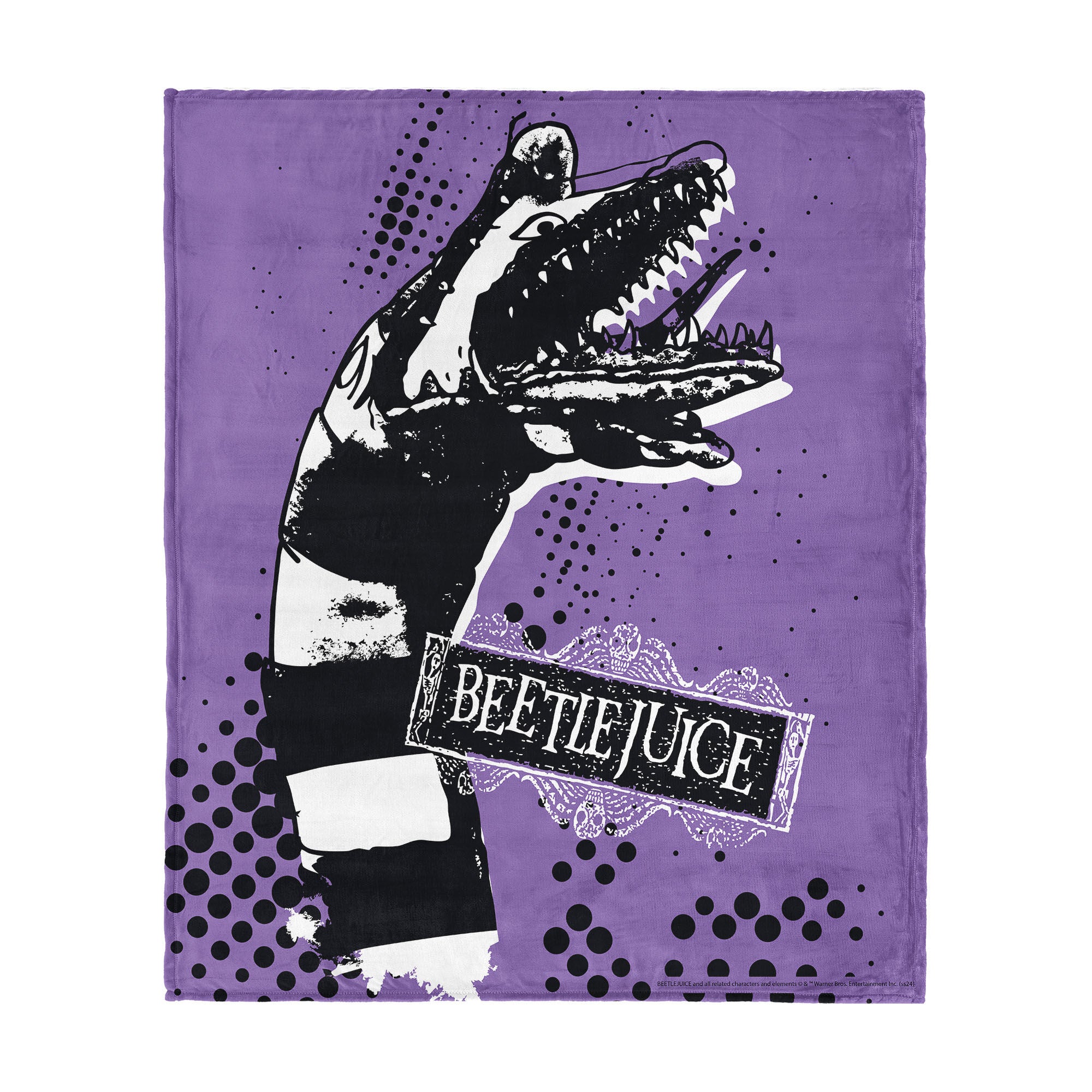 Warner Bros. Beetlejuice I Hate Sandworms Silk Touch Throw Blanket 40X50 Inches, PURPLE, hi-res image number null