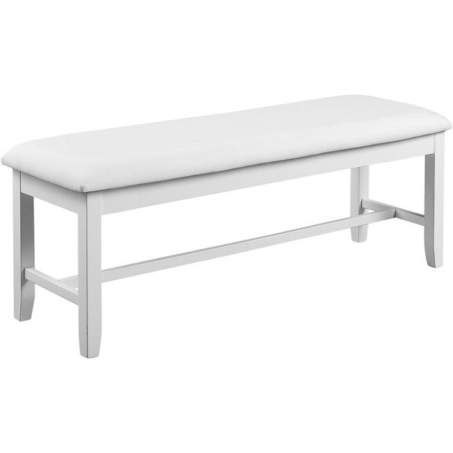 Kendal Dining Bench, White, WHITE, alternate image number null