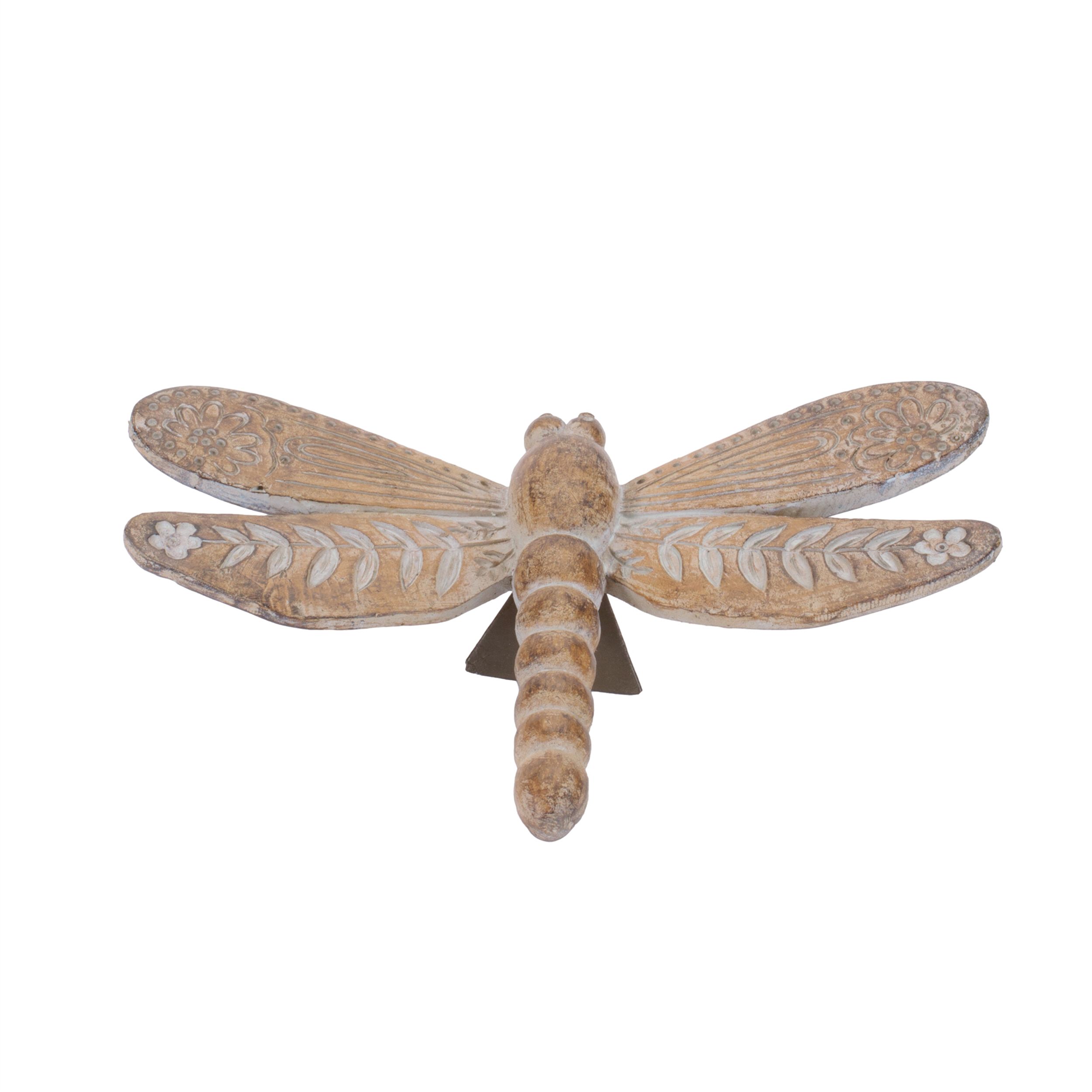 Floral Etched Insect Shelf Sitter Set of 4, BROWN, alternate image number 4