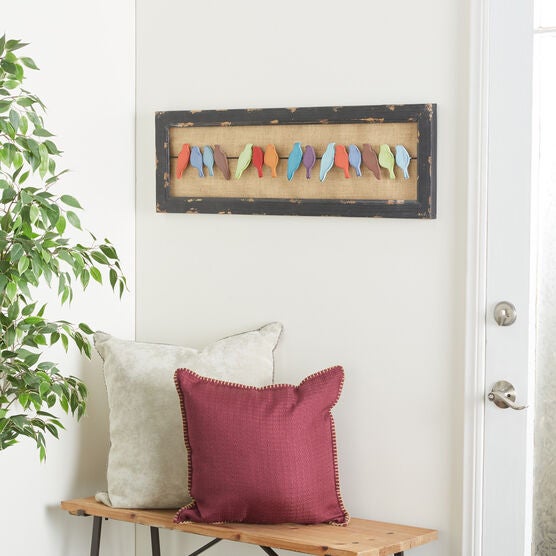 Multi Colored Wood Eclectic Birds Wall Decor, , alternate image number null