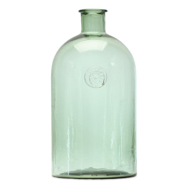 Vase 6.25 inchesD x 12 inchesH Glass, GREEN, hi-res image number null
