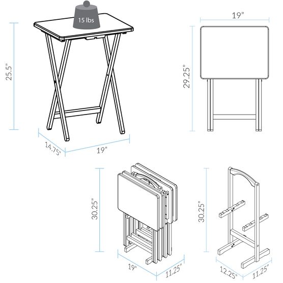 5pcs Tray Table Set-Natural, , alternate image number null