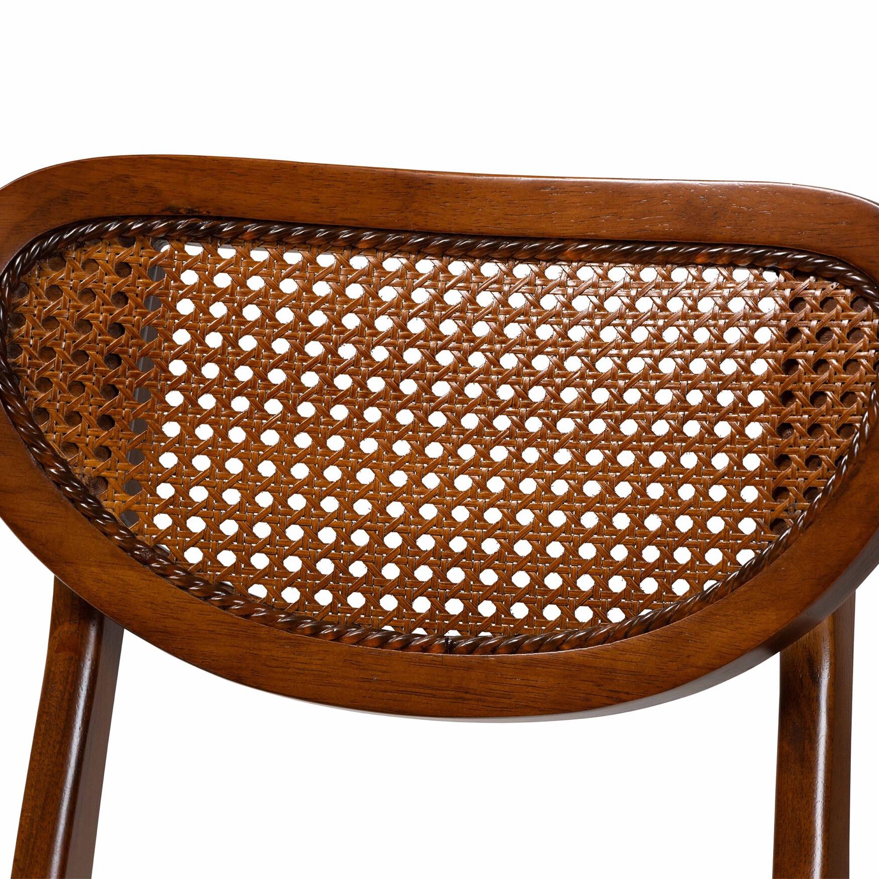 Hesper Mid-Century Modern Walnut Brown Finished Wood and Rattan 2-Piece Dining Chair Set, , alternate image number 16