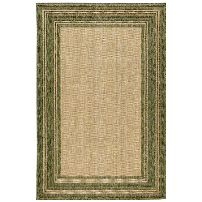 Liora Manne Carmel Multi Border Indoor/Outdoor Rug Green 23 inchesX7 feet 6 inches, GREEN, hi-res image number null