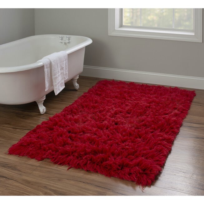 Flokati Red Rug, , on-hover image number 1