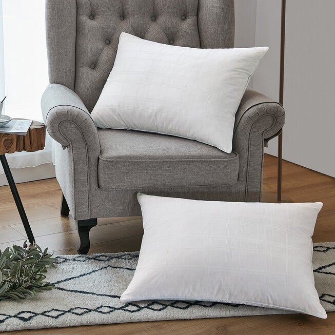 Minifeather® T400 Dobby Windowpane Pillow, , alternate image number 3