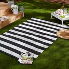 Gray/White Stripe Outdoor Rug 4X6 Ft Floor Coverings, , alternate image number null
