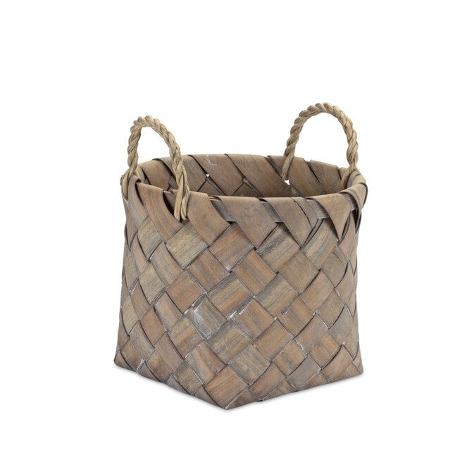 Basket (Set of 3) 9.5 inchesD x 8.5 inchesH, 12 inchesD x 10.75 inchesH, 13.5 inchesD x 11.5 inchesH Wicker, BROWN/TAN, alternate image number null