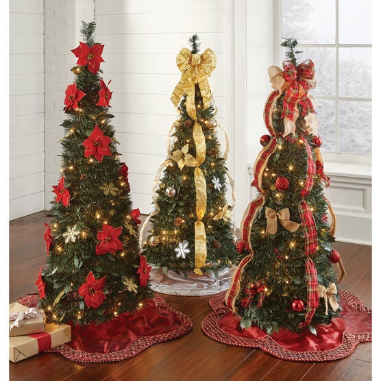 Fully Decorated Pre Lit 4 Pop Up Christmas Tree Christmas Trees