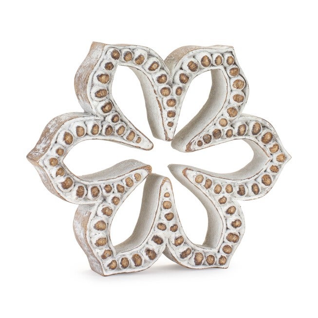 Flower Outline (Set of 3) 5.75 inchesH, 6.5 inchesH, 7 inchesH Resin, BROWN/WHITE, alternate image number null