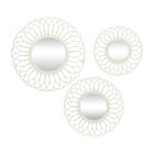 Set Of 3 White Wood Traditional Wall Mirror, WHITE, hi-res image number null