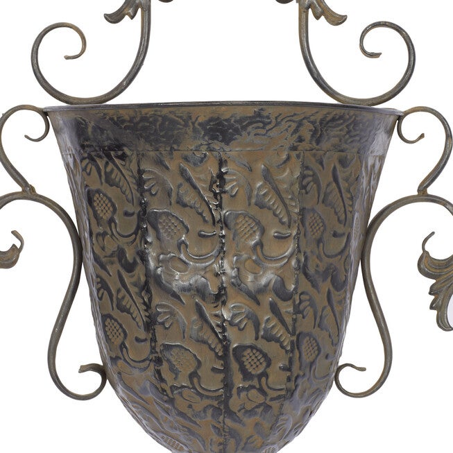 Set Of 2 Brown Metal Traditional Planter, , alternate image number 3