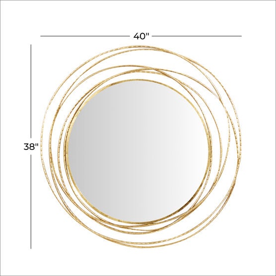 Gold Wood Contemporary Wall Mirror, , alternate image number null