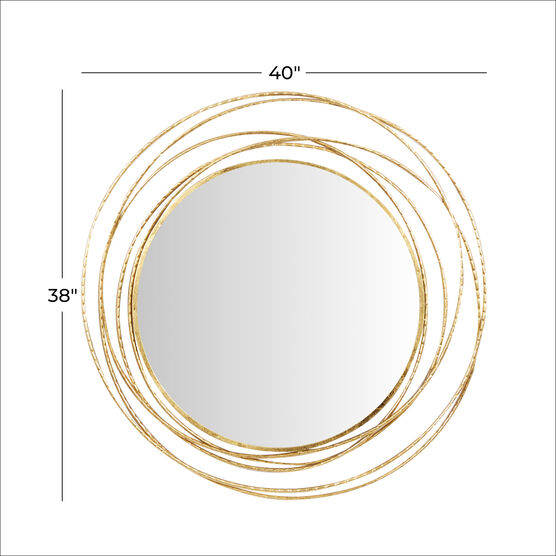 Gold Wood Contemporary Wall Mirror, , alternate image number null