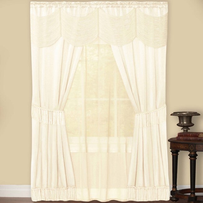 Halley 6 Piece Window Curtain Set, IVORY, hi-res image number null